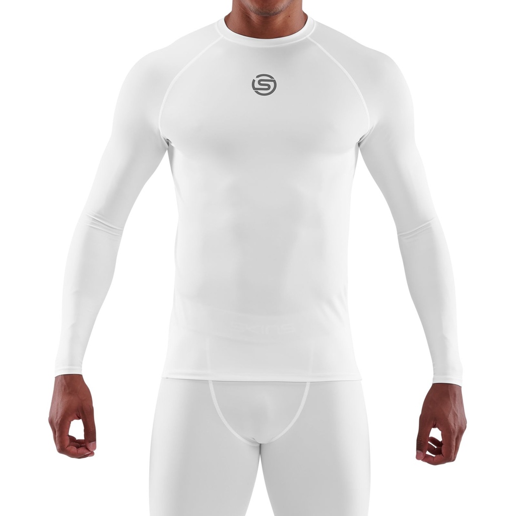 SKINS SERIES-1 MEN'S LONG SLEEVE TOP WHITE