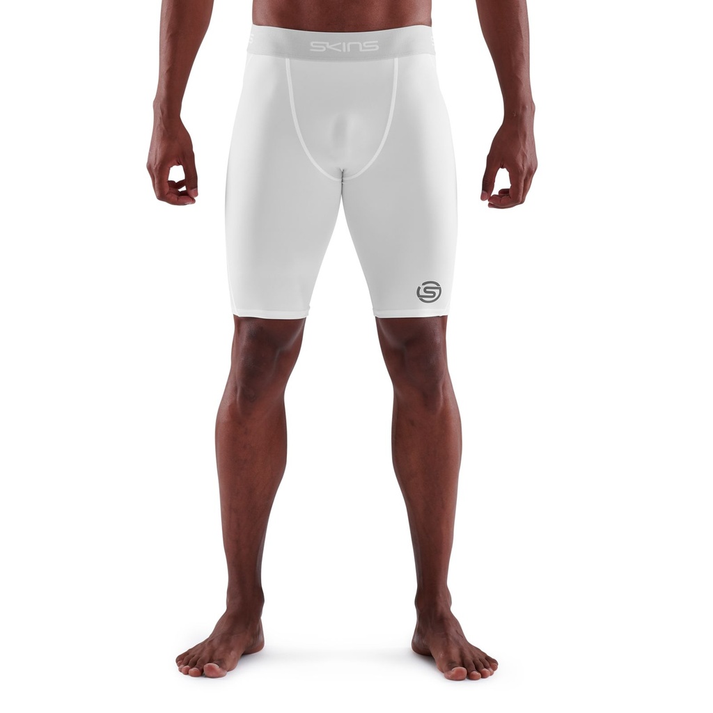 SKINS SERIES-1 MEN'S HALF TIGHTS WHITE