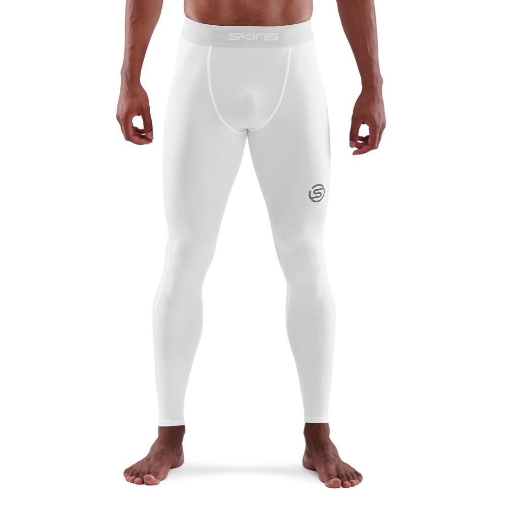 SKINS SERIES-1 MEN'S LONG TIGHTS WHITE