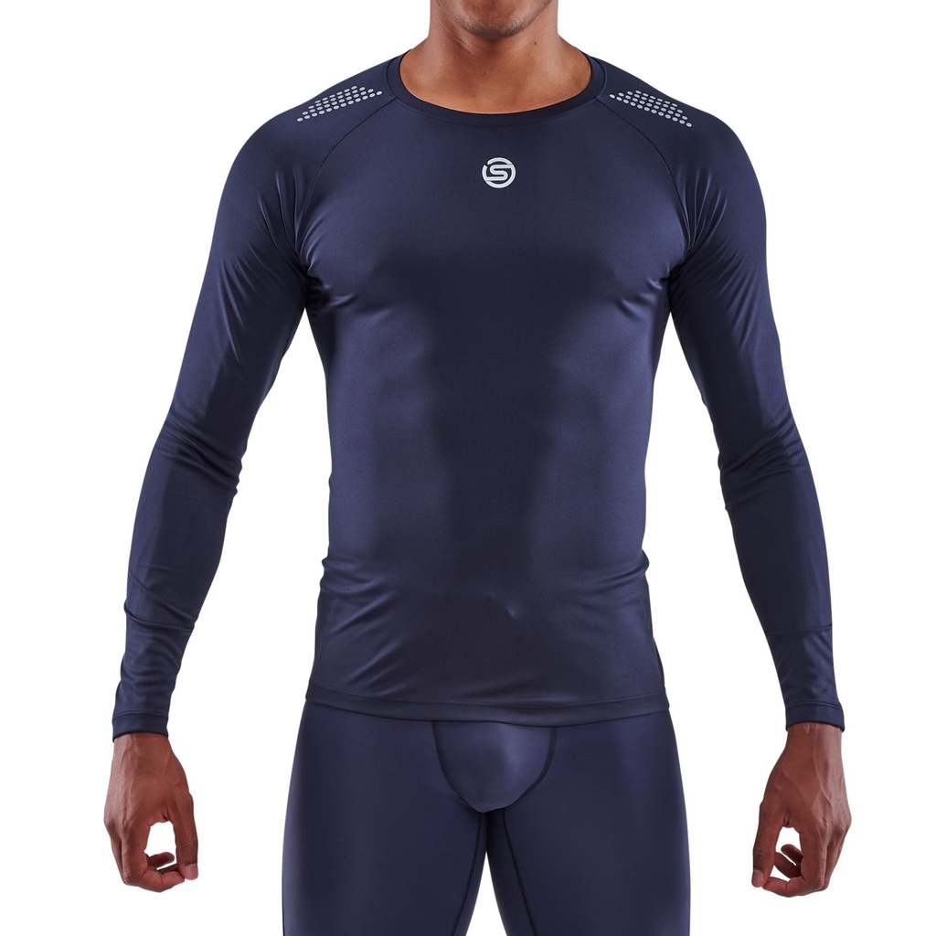 SKINS SERIES-3 MEN'S LONG SLEEVE TOP NAVY BLUE