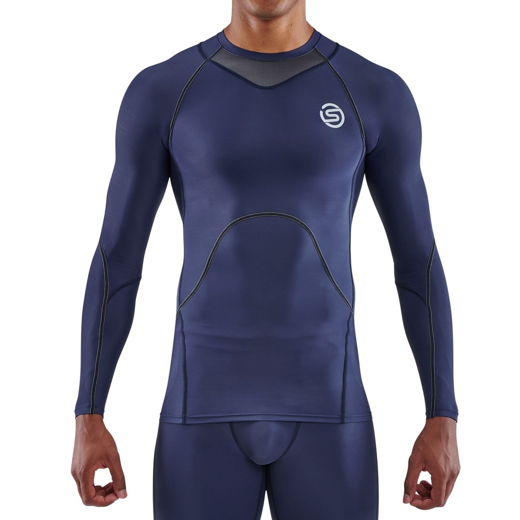 SKINS SERIES-3 MEN'S LONG SLEEVE TOP NAVY BLUE