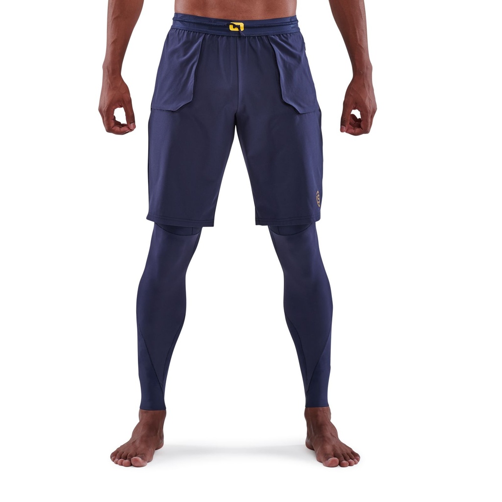 SKINS SERIES-5 MEN'S TRAVEL AND RECOVERY  LONG TIGHTS NAVY BLUE