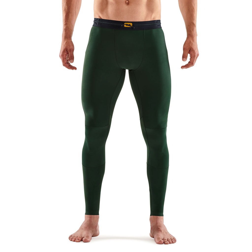 SKINS SERIES-5 MEN'S LONG TIGHTS GREEN/GREY