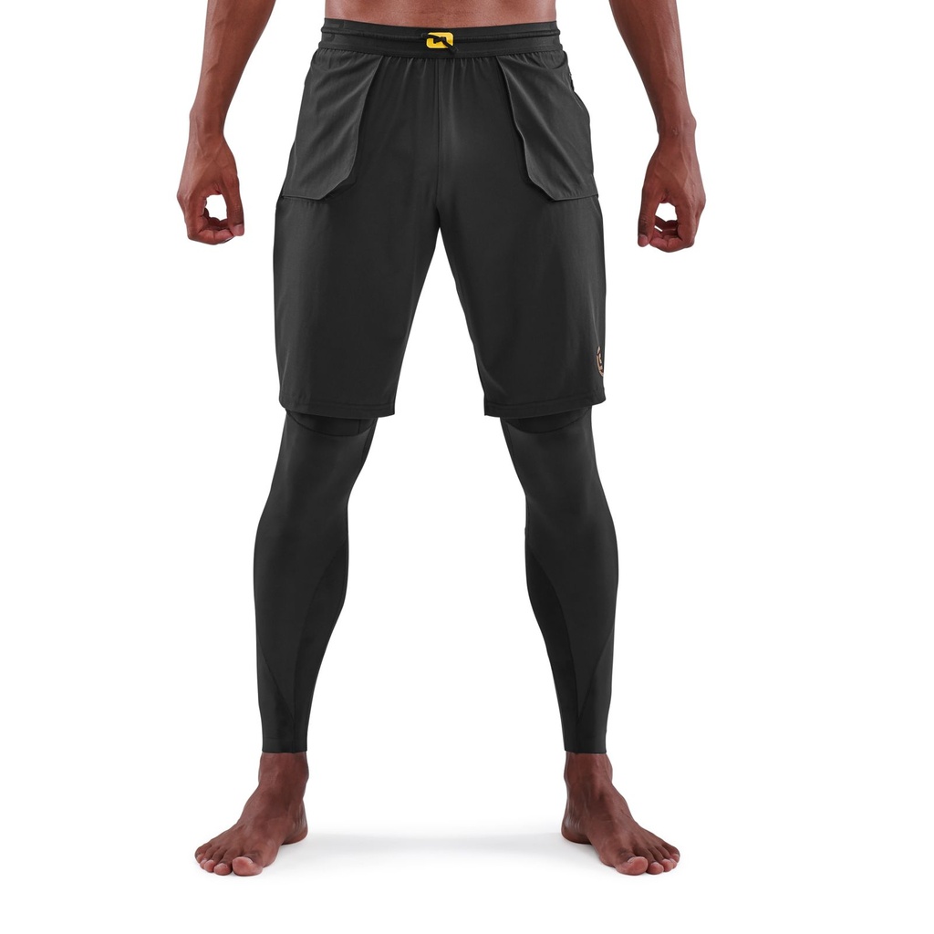 SKINS SERIES-5 MEN'S TRAVEL AND RECOVERY  LONG TIGHTS BLACK